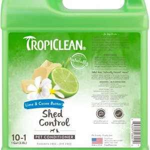 TropiClean Lime & Cocoa Butter Shed Control Conditioner for Pets, 1 gal