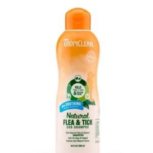 TropiClean Natural Flea & Tick Soothing Pet Shampoo for Dogs 20 fl oz