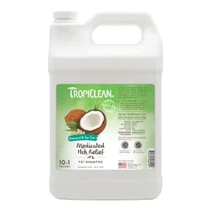 TropiClean Oatmeal & Tea Tree Medicated Itch Relief Pet Shampoo for Pets, 1 gal
