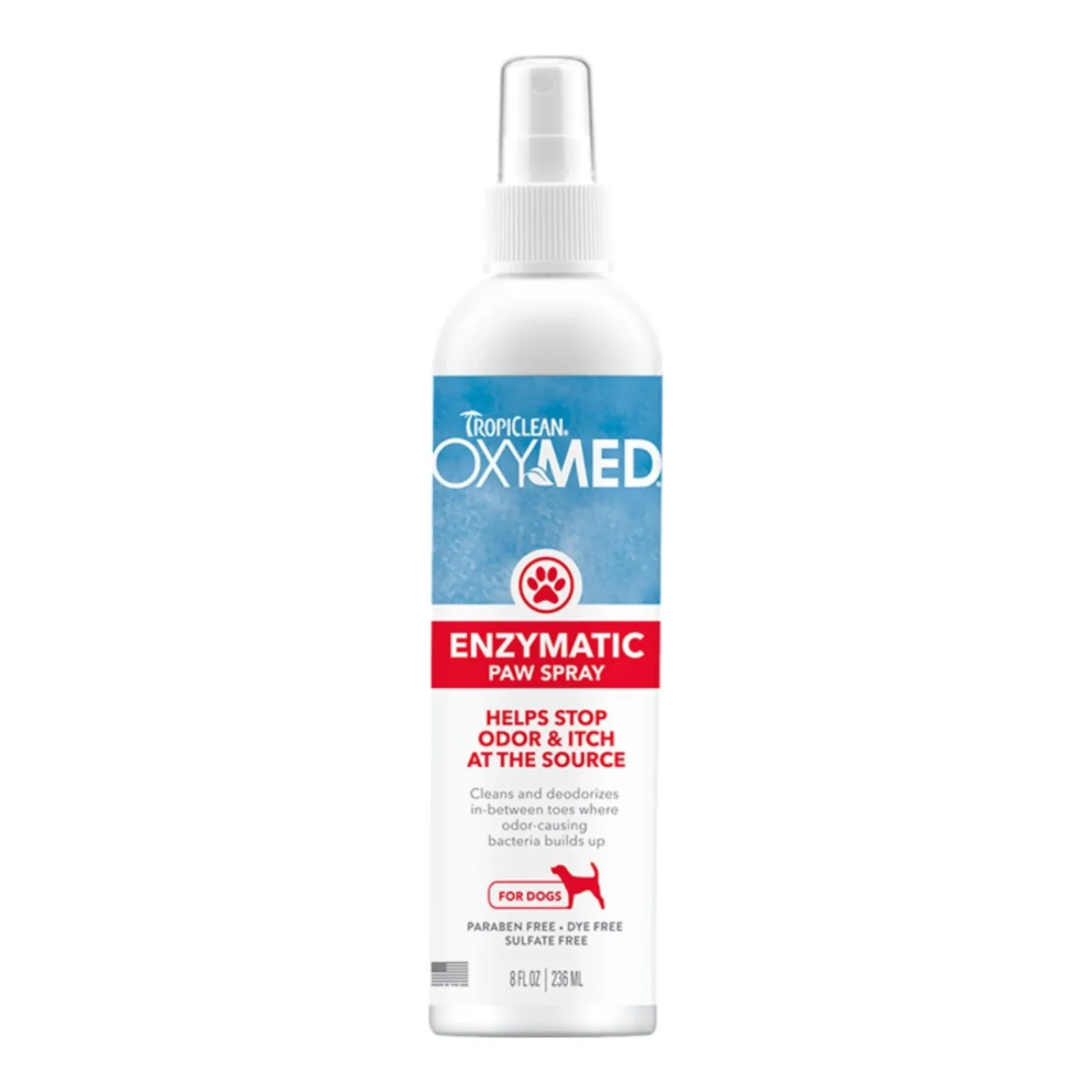 Tropiclean Oxymed Dog Enzymatic Paw Odor & Itch Spray 8 oz