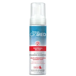 TropiClean OxyMed Hairball Relief No-Rinse Foaming Shampoo for Cats 7.4 oz
