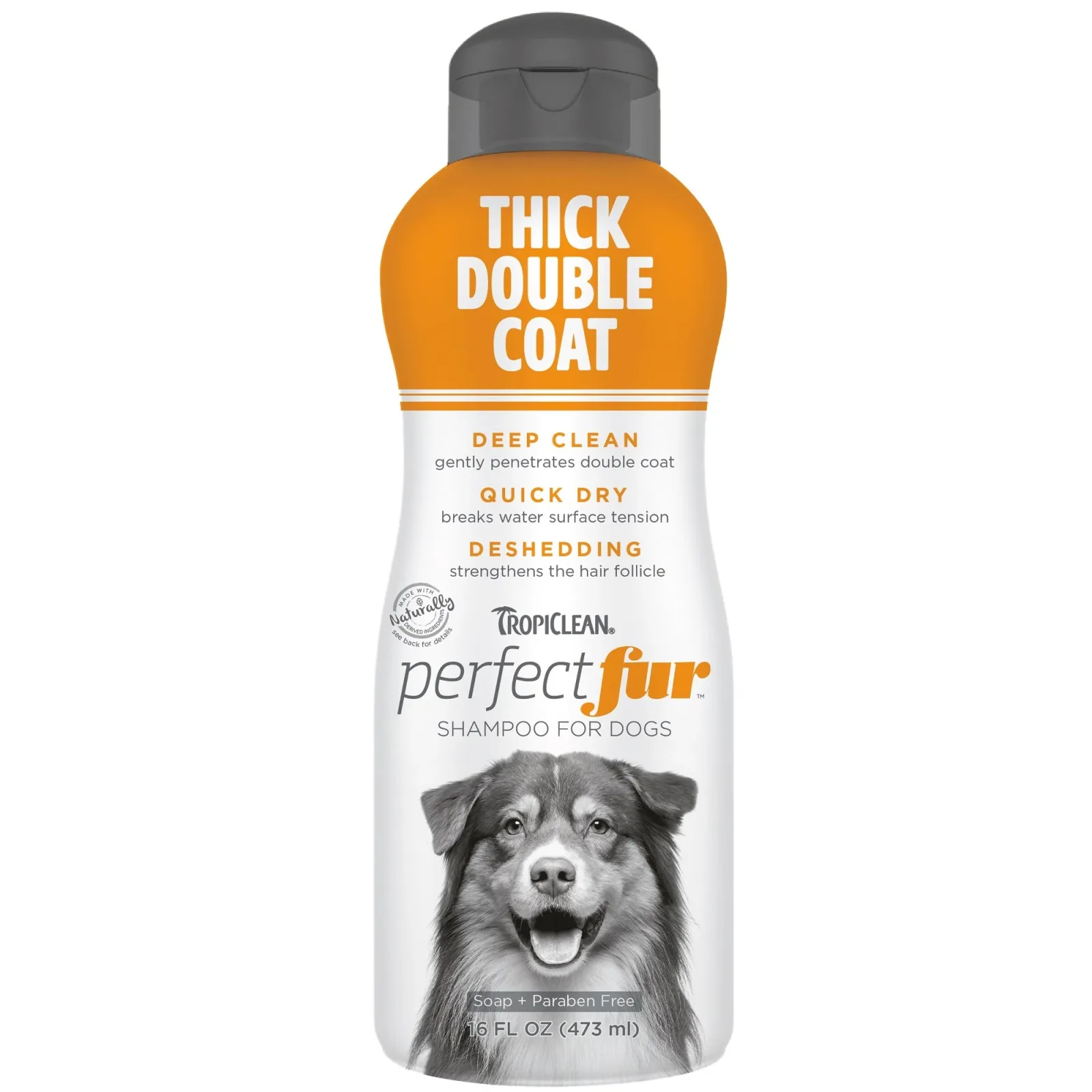 TropiClean PerfectFur Thick Double Coat Pet Shampoo for Dogs, 16 oz