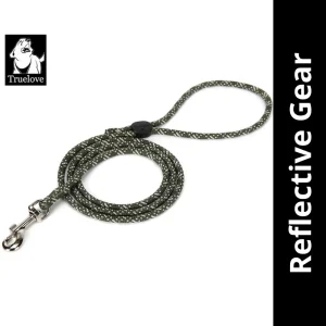 Truelove High Density Reflective Rope Webbing Leash for Dogs (Black)