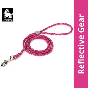 Truelove High Density Reflective Rope Webbing Leash for Dogs (Fuchsia)