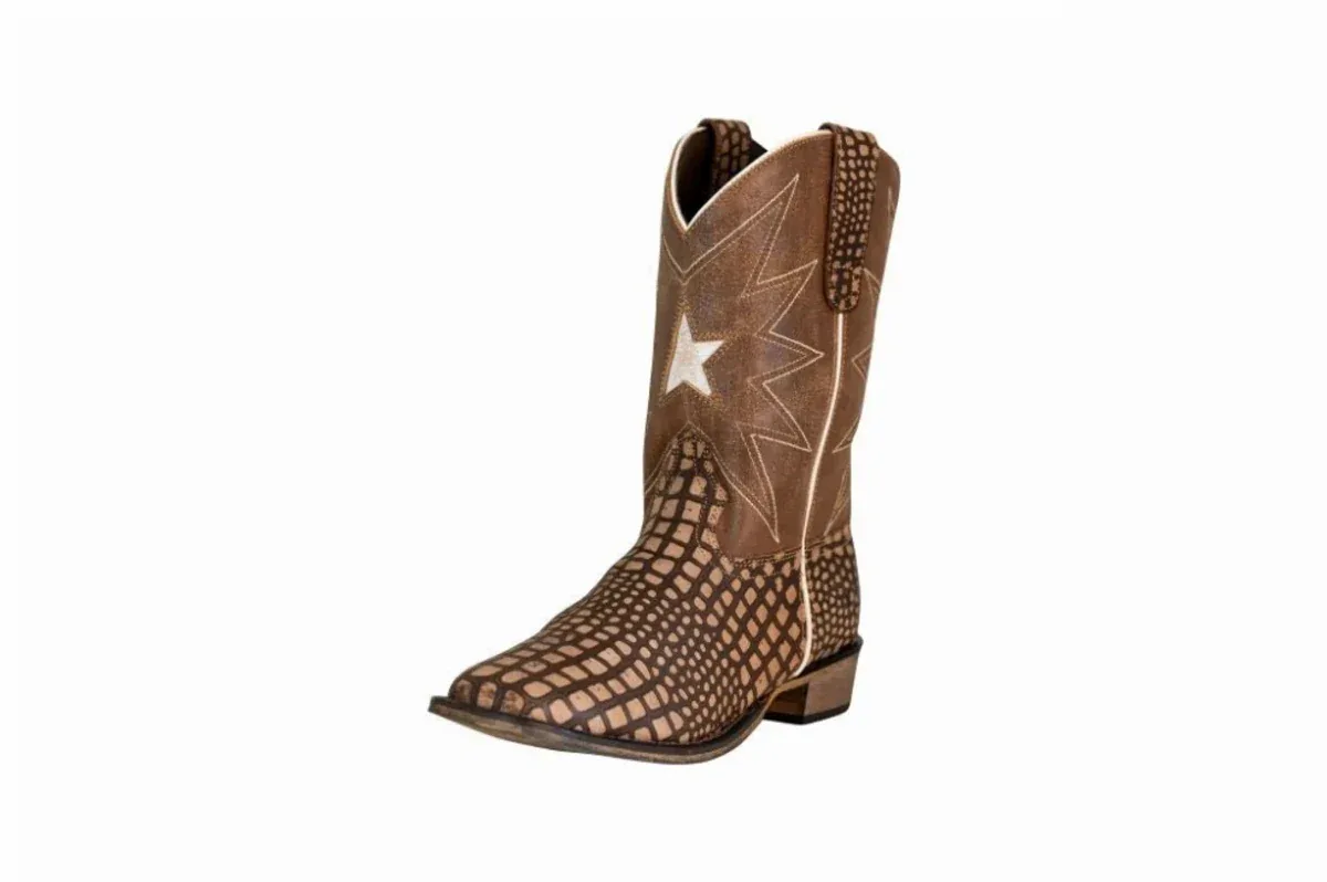 TuffRider Bryce Toddler Western Boots - Alligator Print Square Toe Cowboy Boots for Kids - Image 2