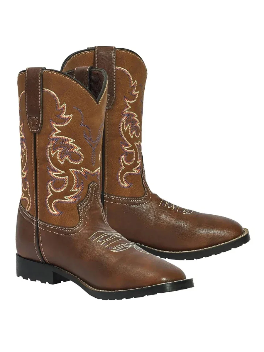TuffRider Children's Kings Canyon Rounded Toe Western Boot- Brown- 10C - Image 2