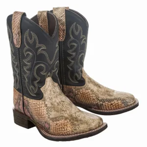 TuffRider Kid's Black Snake in My Boot Western Leather Boots