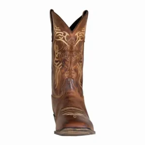 TuffRider Men's Lamar Western Boots - Wide Square Toe Cowboy Boots with Tooled Cross Design