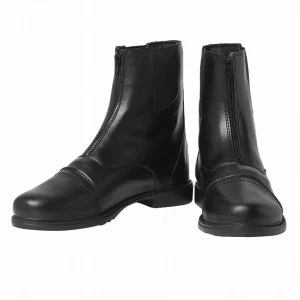 TuffRider Men's Starter Front Zip Paddock Boots - Waterproof Synthetic Leather Riding Boots for Equestrian