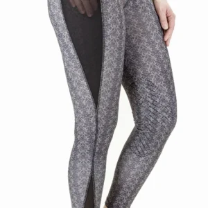 TuffRider Minerva EquiCool Damask Riding Tights with Silicone Knee Patches - Women's Performance Leggings