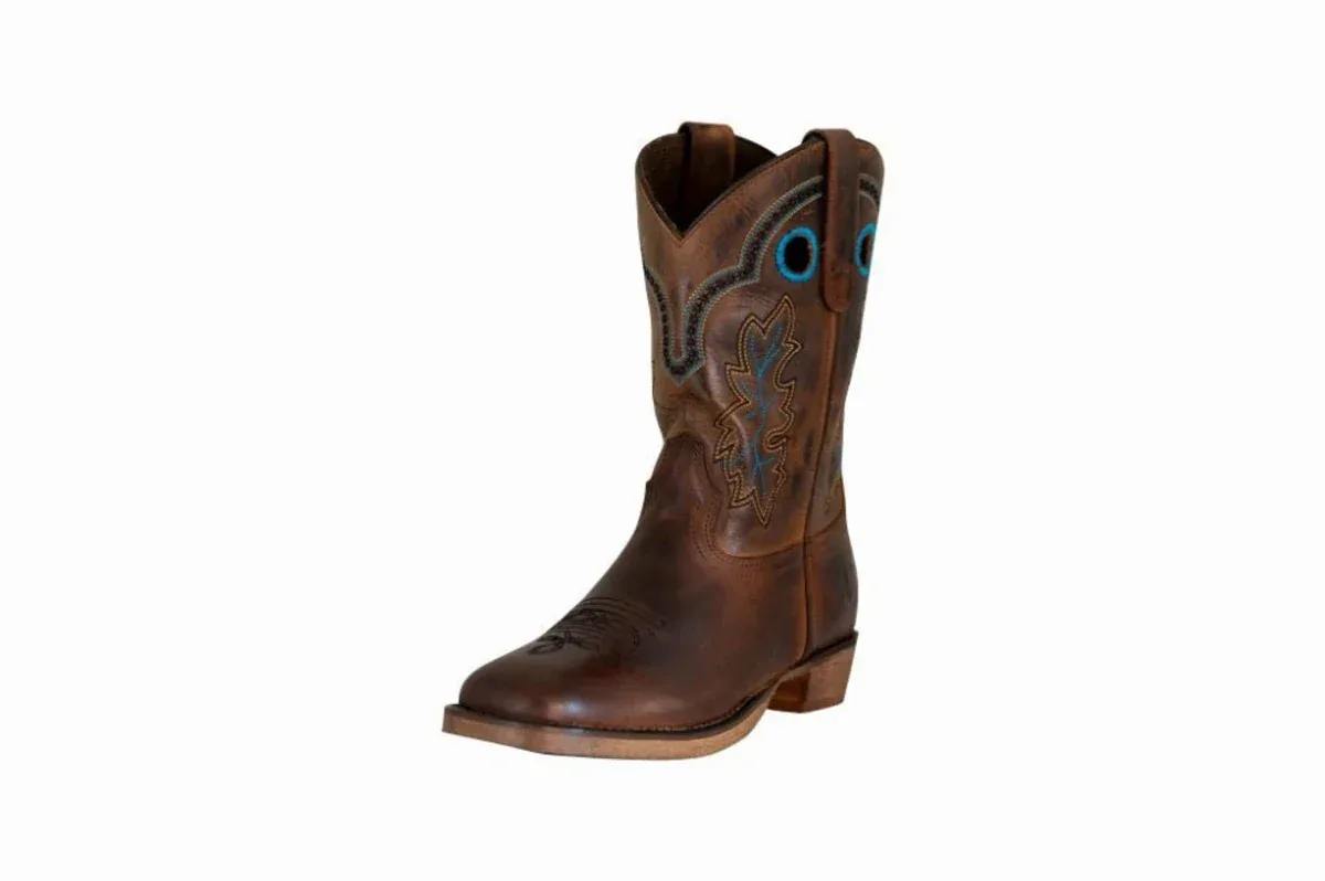 TuffRider Rushmore Toddler Western Boots - Tooled Oak Leaf Square Toe Cowboy Boots for Kids - Image 2