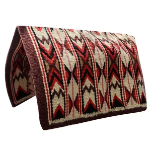 TuffRider Santa Fe Western Woven Saddle Blanket- Red/Black- 34 x 36