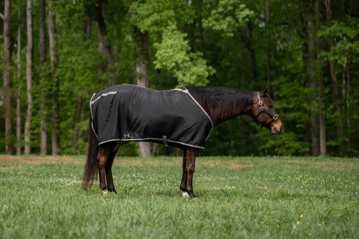 TuffRider Shelter Closed Front Stable Sheet-Black/Grey, 68 in - Image 2