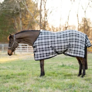 TuffRider Texilene Shoulder Lining FlyShield Sheet -Black/Grey, 66 in