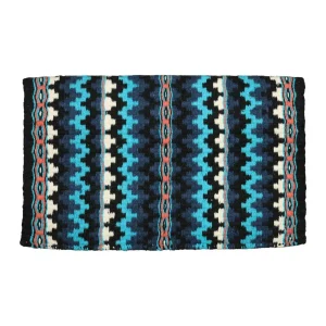 TuffRider Waco Double Weave Saddle Blanket-Black/Blue/White-34 x 42 in