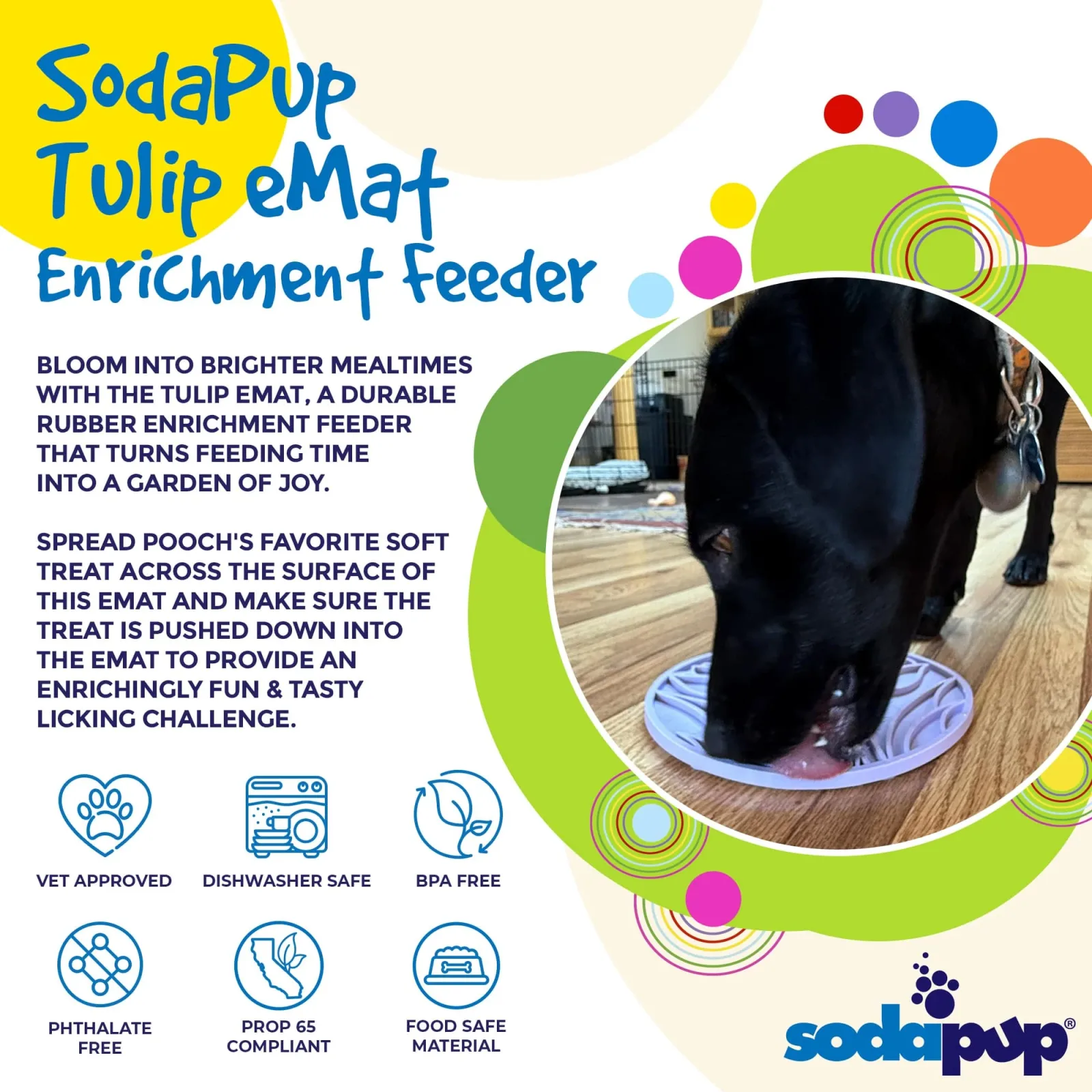 Tulip Design eMat - Enrichment Lick Mat For Dogs and Cats - Image 2