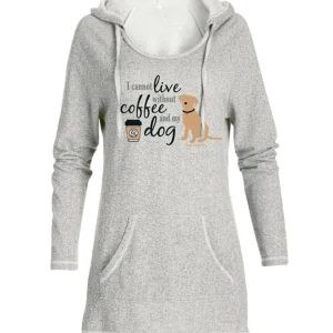 Tunic Hoodie: I Cannot Live Without Coffee and My Dog
