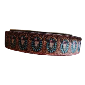 Turquoise Skull Mount Nylon Dog Collar