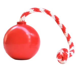 USA-K9 Cherry Bomb Durable Rubber Chew Toy, Treat Dispenser, Reward Toy, Tug Toy, and Retrieving Toy