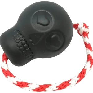 USA-K9 Magnum Skull Durable Rubber Chew Toy, Treat Dispenser, Reward Toy, Tug Toy, and Retrieving Toy