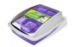Van Ness Plastics Cat Starter Framed Litter Pan Kit White, Blue, 4-Count