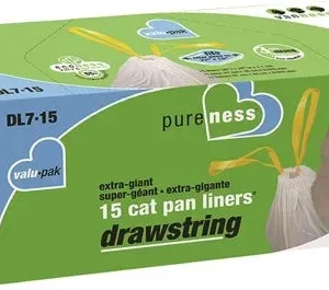 Van Ness Plastics Drawstring Cat Pan Liner White Extra-Giant, 6-Count