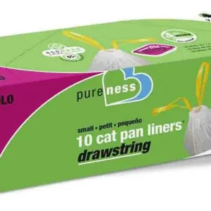 Van Ness Plastics Drawstring Cat Pan Liner White Small, 10-Count