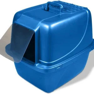 Van Ness Plastics Enclosed Cat Litter Box Blue Extra-Giant
