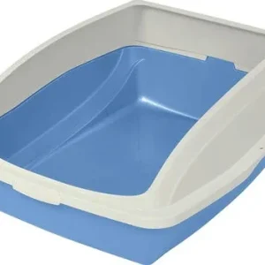 Van Ness Plastics Framed Cat Litter Pan White/Blue, Large, 6-Count