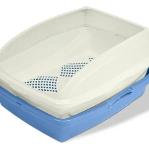 Van Ness Plastics Framed Sifting Cat Litter Pan White, Blue, /