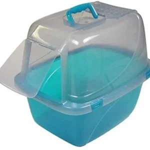 Van Ness Plastics Translucent Enclosed Cat Litter Box Blue Extra-Giant