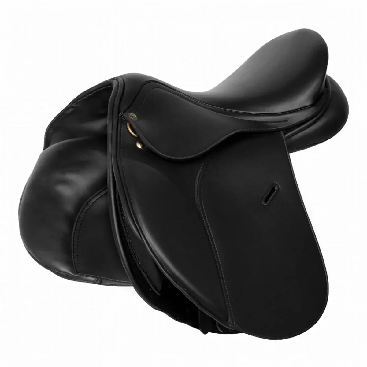Vegan Synthetic All-Purpose Pony Saddle - Lightweight English Saddle for Ponies - Interchangeable Gullet System - Animal-Free Tack - Black