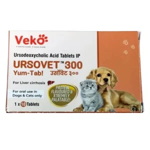 Veko Ursovet 300 (Ursodeoxycholic) Tablets for Dogs and Cats (pack of 10 tablets)
