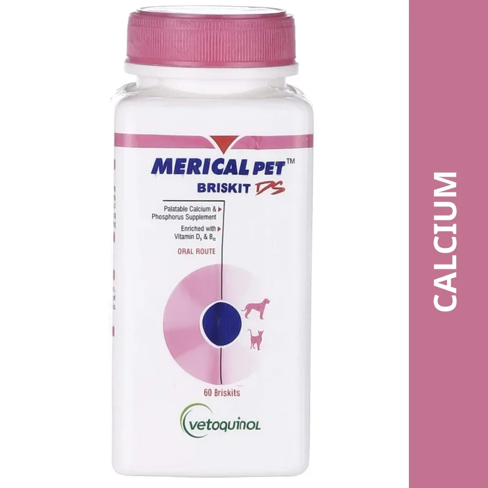 Vetoquinol Merical Pet Briskit DS Calcium Supplement for Dogs and Cats