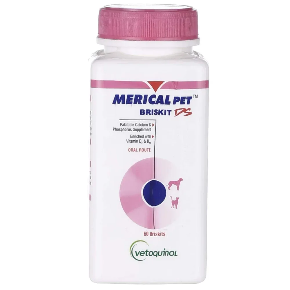 Vetoquinol Merical Pet Briskit DS Calcium Supplement for Dogs and Cats - Image 2