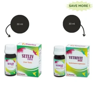 Vetrina Setliv Exotic Drop (30ml) And Vetrivit Avian Multivitamin Supplements for Birds (30ml) Combo