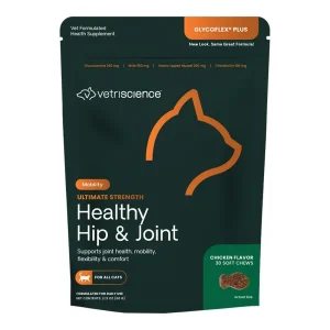 VetriScience GlycoFlex Plus Joint Support Cat Chews, 30-Count