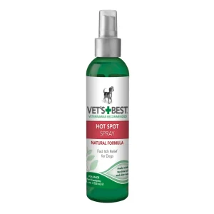 Vet's Best Hot Spot Spray for Dogs – Relieves Itching, Dry & Irritated Skin, Tea Tree Oil & Aloe, Alcohol-Free, 8 fl oz