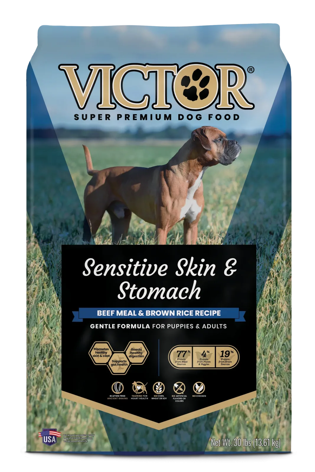 Victor Super Premium Dog Food Sensitive Skin & Stomach Beef & Brown Rice 30 lb