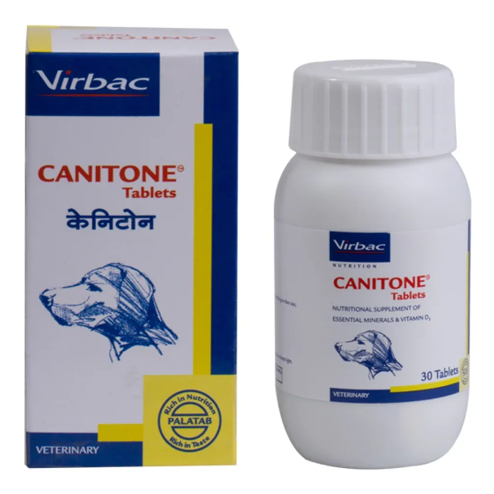 Virbac Canitone Tablets Calcium Supplement for Dogs and Cats (Pack of 30 tablets) - Image 2