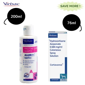 Virbac Cortavance Spray (76ml) and Allermyl Shampoo (200ml) Itch Relief Combo