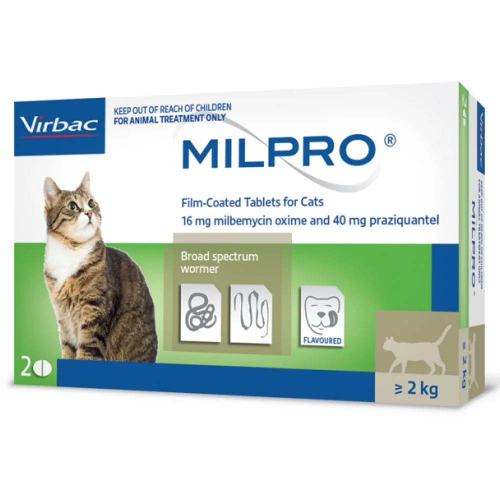Virbac Milpro Dewormer Tablets for Cats (above 2kg)