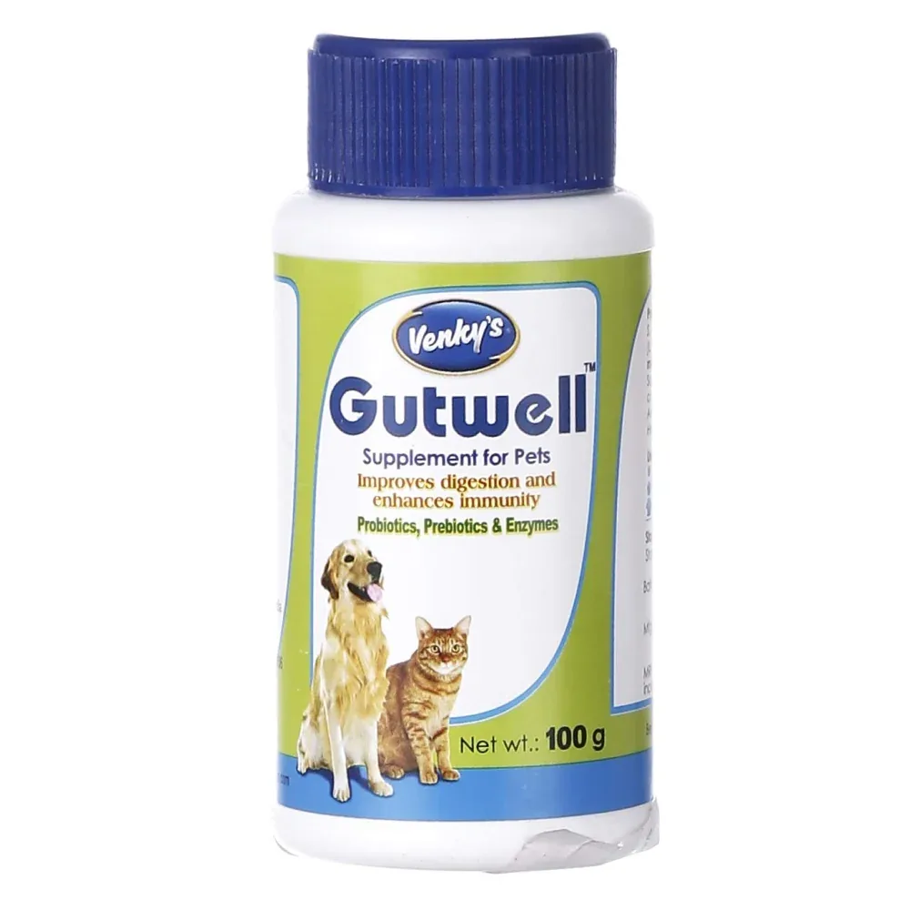 Virbac Ostopet Calcium Supplement Syrup (250) and Venkys Gutwell Pre & Probiotics Gut Health Powder (100ml) for Dogs and Cats Combo - Image 2