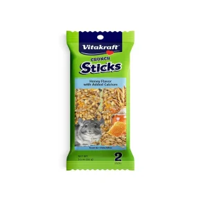 Vitakraft Crunch Sticks Chinchilla Treats Honey with Calcium, 3.5 oz each, Case of 2