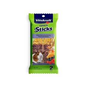 Vitakraft Crunch Sticks Guinea Pig Treats Wild Berry & Honey, 3.75 oz each, Case of 2