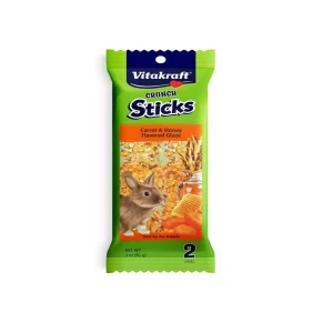 Vitakraft Crunch Sticks Rabbit Treats Carrot & Honey, 3 oz each, Case of 2