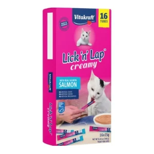 Vitakraft Lick N Lap Creamy Cat Treat Salmon, 8.4 oz each, Case of 16