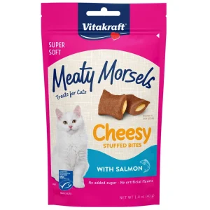 Vitakraft Meaty Morsels Cheesy Stuffed Bites Cat Treats Cheesy with Salmon 1.4 oz