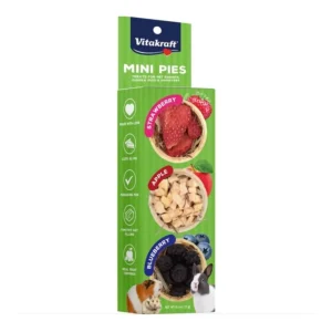 Vitakraft Mini Pie Small Animal Treats Strawberry/Apple/Blueberry, 0.6 oz