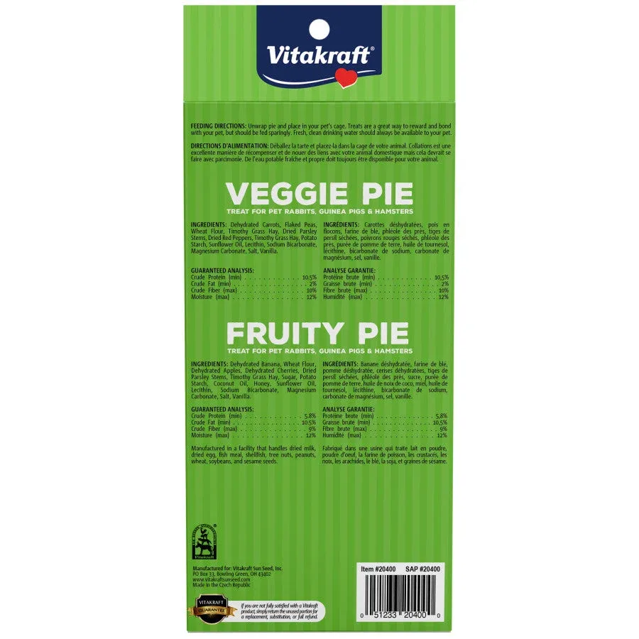 Vitakraft Veggie Pie & Fruity Pie Small Animal Treat 1.27 oz - Image 2